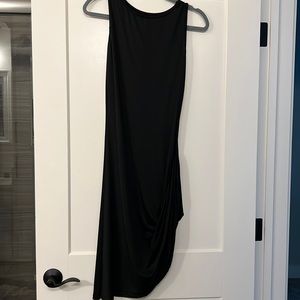 Black dress one leg high rise